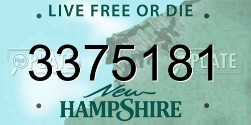 3375181 New Hampshire License Plate