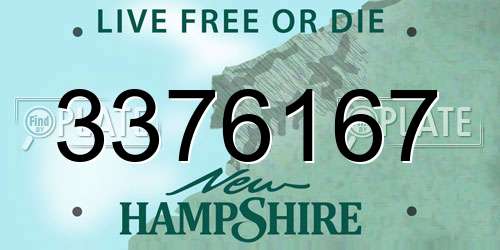 3376167 New Hampshire License Plate