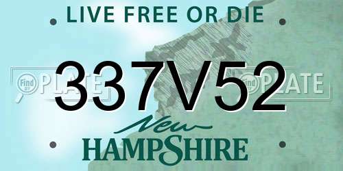 337V52 New Hampshire License Plate