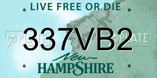 337VB2 New Hampshire License Plate
