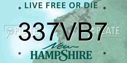337VB7 New Hampshire License Plate