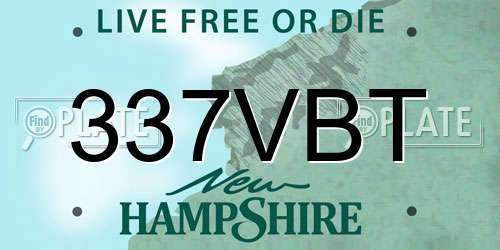 337VBT New Hampshire License Plate
