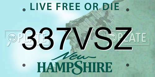 337VSZ New Hampshire License Plate