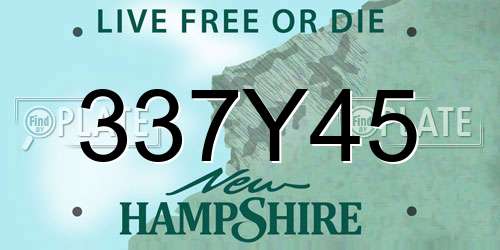 337Y45 New Hampshire License Plate