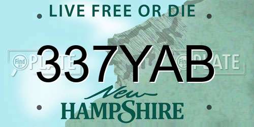 337YAB New Hampshire License Plate