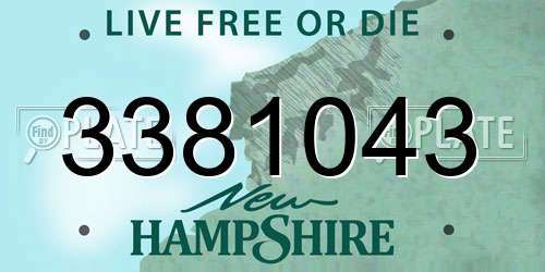 3381043 New Hampshire License Plate