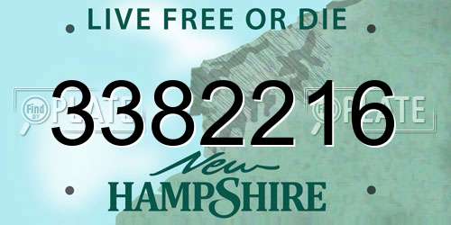 3382216 New Hampshire License Plate