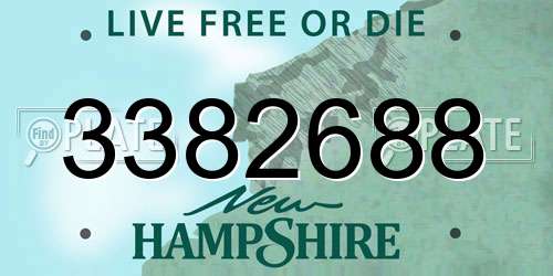 3382688 New Hampshire License Plate