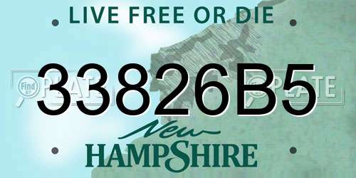 33826B5 New Hampshire License Plate