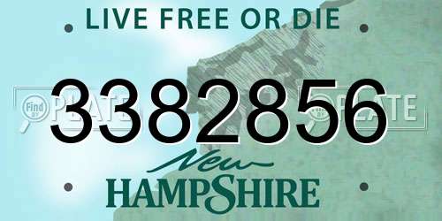 3382856 New Hampshire License Plate