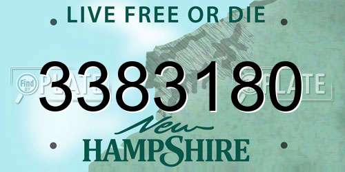 3383180 New Hampshire License Plate