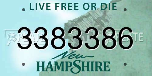 3383386 New Hampshire License Plate