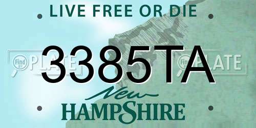 3385TA New Hampshire License Plate