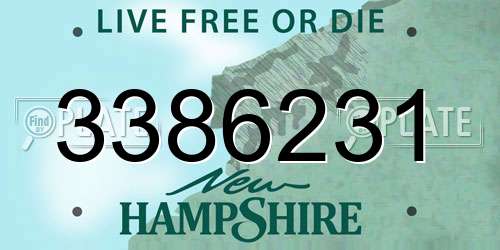 3386231 New Hampshire License Plate