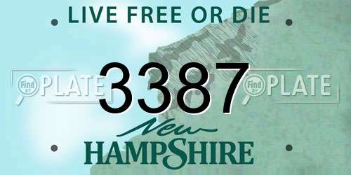 3387 New Hampshire License Plate