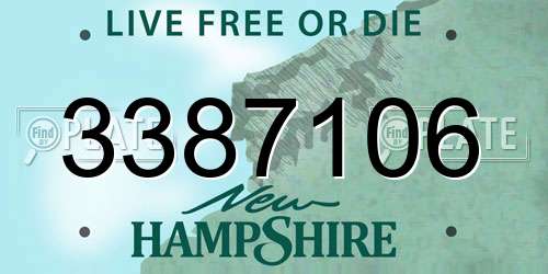 3387106 New Hampshire License Plate