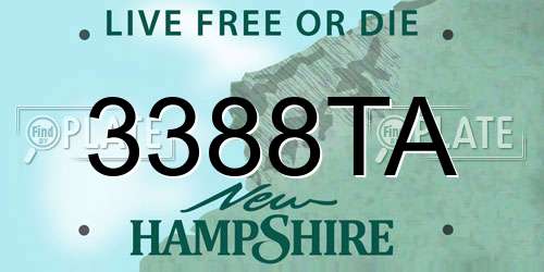 3388TA New Hampshire License Plate
