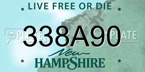 338A90 New Hampshire License Plate