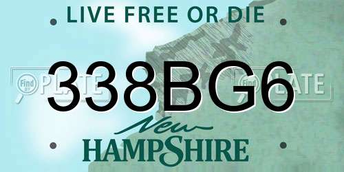 338BG6 New Hampshire License Plate