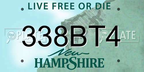 338BT4 New Hampshire License Plate