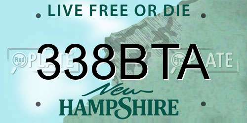 338BTA New Hampshire License Plate