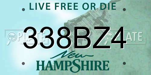 338BZ4 New Hampshire License Plate