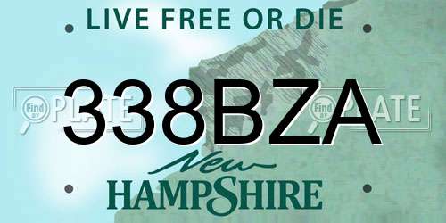 338BZA New Hampshire License Plate