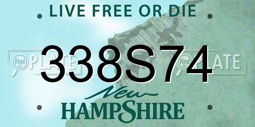 338S74 New Hampshire License Plate