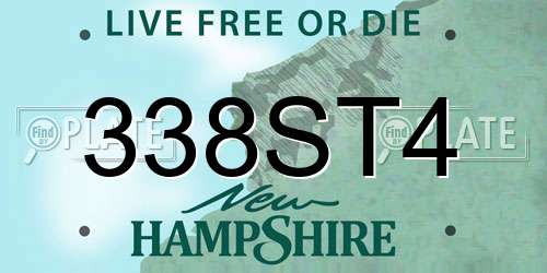 338ST4 New Hampshire License Plate