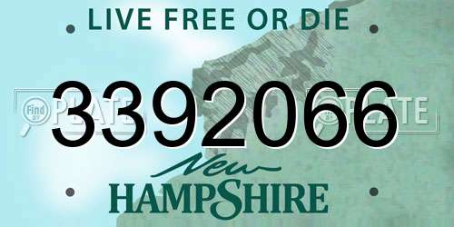 3392066 New Hampshire License Plate