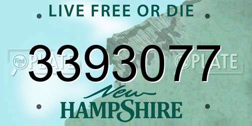3393077 New Hampshire License Plate