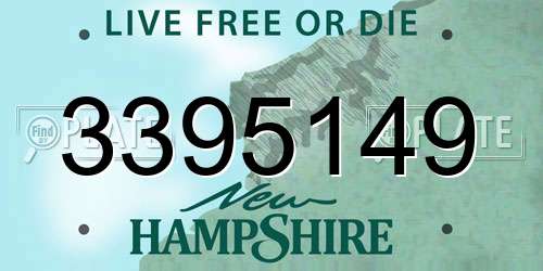 3395149 New Hampshire License Plate