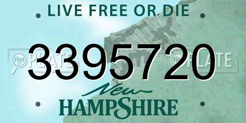 3395720 New Hampshire License Plate