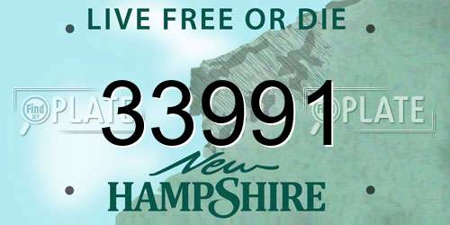 33991 New Hampshire License Plate