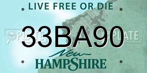 33BA90 New Hampshire License Plate