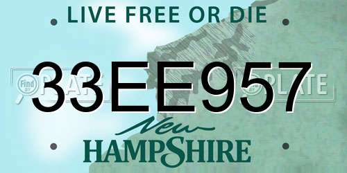 33EE957 New Hampshire License Plate