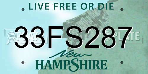 33FS287 New Hampshire License Plate