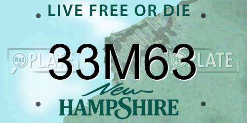 33M63 New Hampshire License Plate