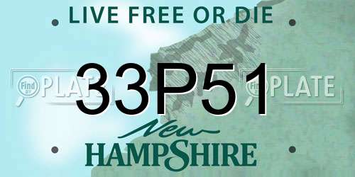 33P51 New Hampshire License Plate