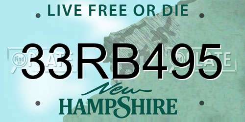 33RB495 New Hampshire License Plate
