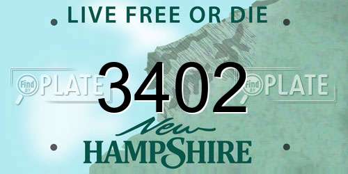 3402 New Hampshire License Plate