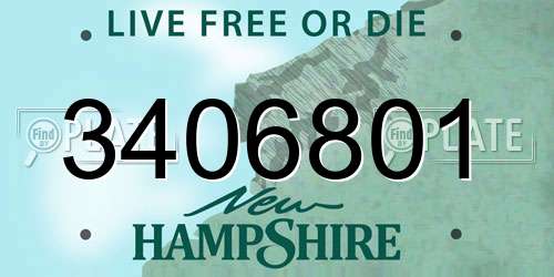 3406801 New Hampshire License Plate