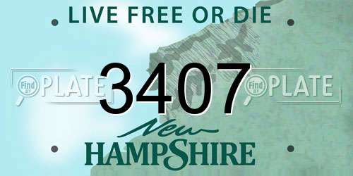 3407 New Hampshire License Plate