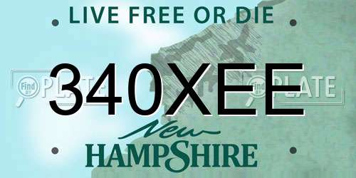 340XEE New Hampshire License Plate