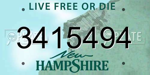 3415494 New Hampshire License Plate