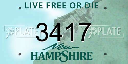 3417 New Hampshire License Plate