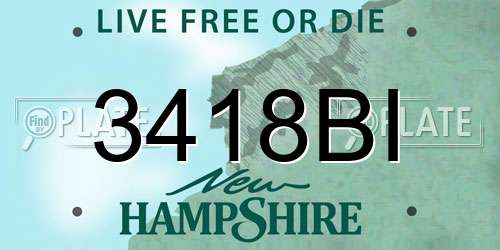 3418BI New Hampshire License Plate
