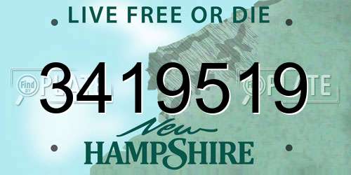 3419519 New Hampshire License Plate