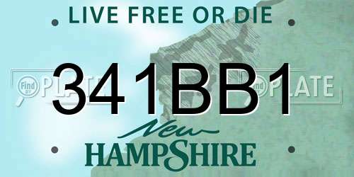 341BB1 New Hampshire License Plate