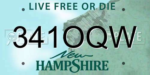 341OQW New Hampshire License Plate